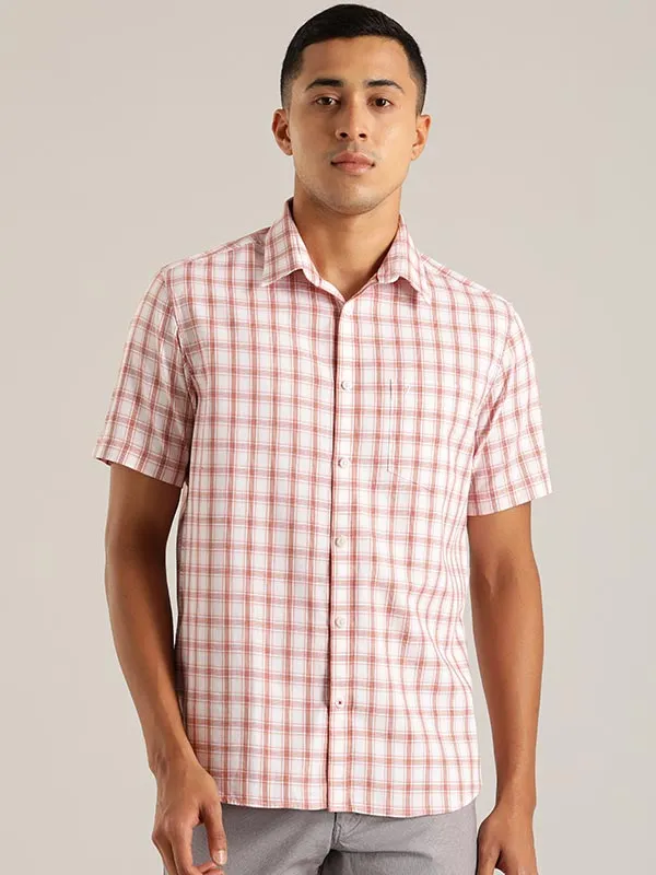 Men Checked Half Sleeve Cotton Shirt