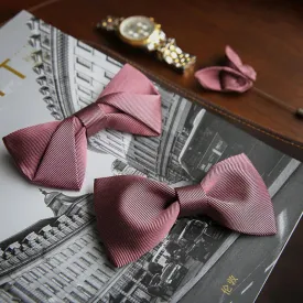 Men's Gentle Rose Pink Twilled Wedding Silk Bow Tie