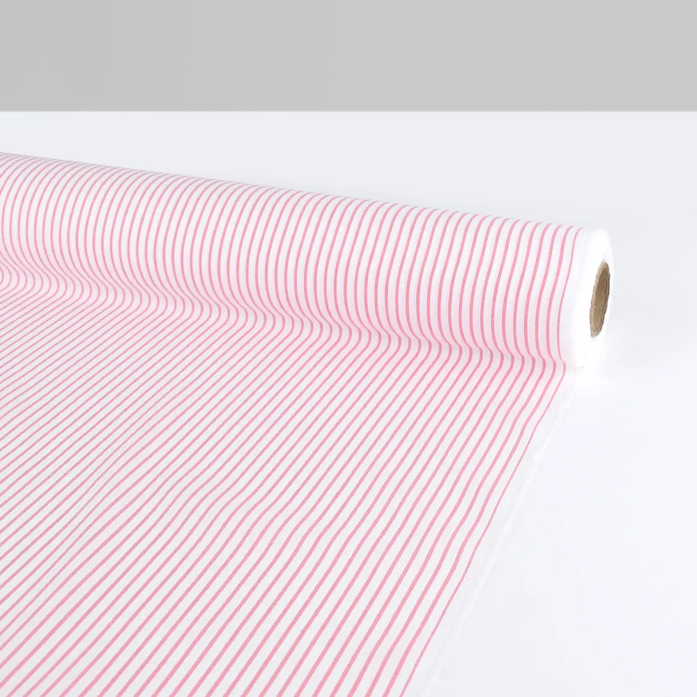 Music Stripe Cotton Shirting - Bubblegum (remnant)