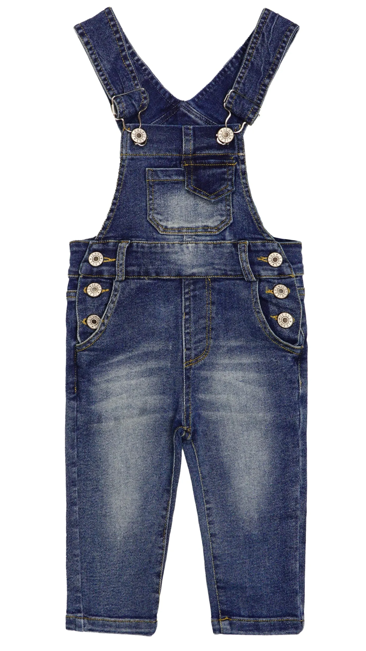 Novel Pop Bib Pocket Adjustable Ripped Straps Jean Overalls