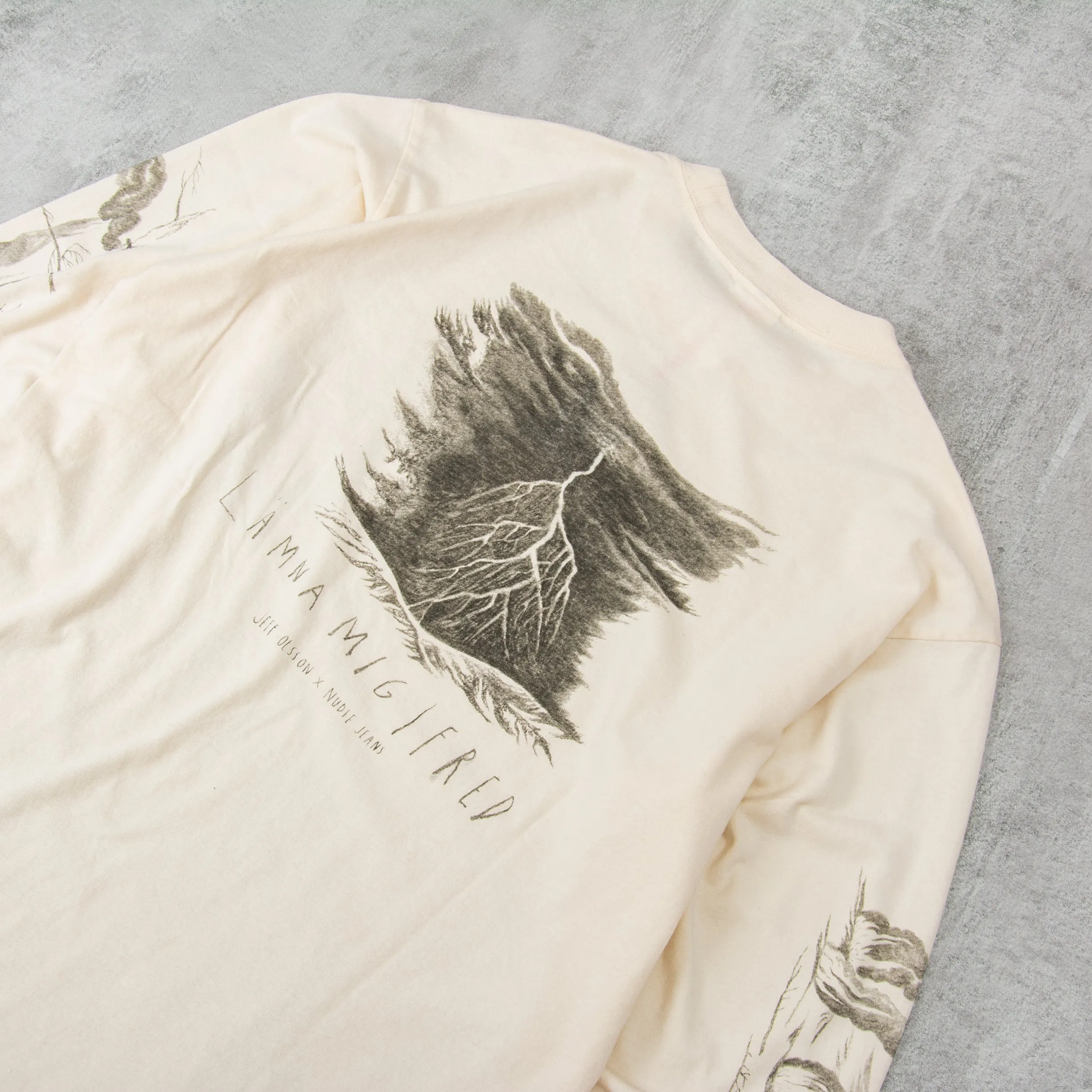 Nudie x Jeff Olsson Rudi Doodle L/S Tee - Off White