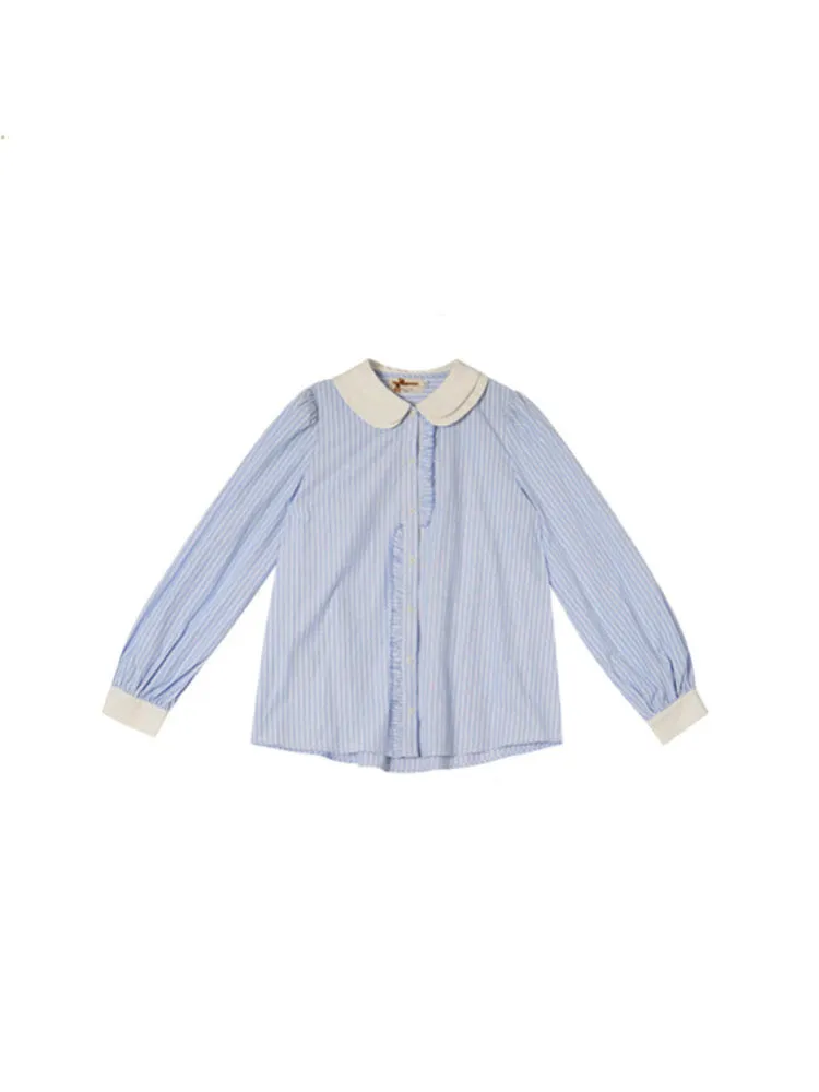 Ocean Breeze Stripe Irregular Shirt