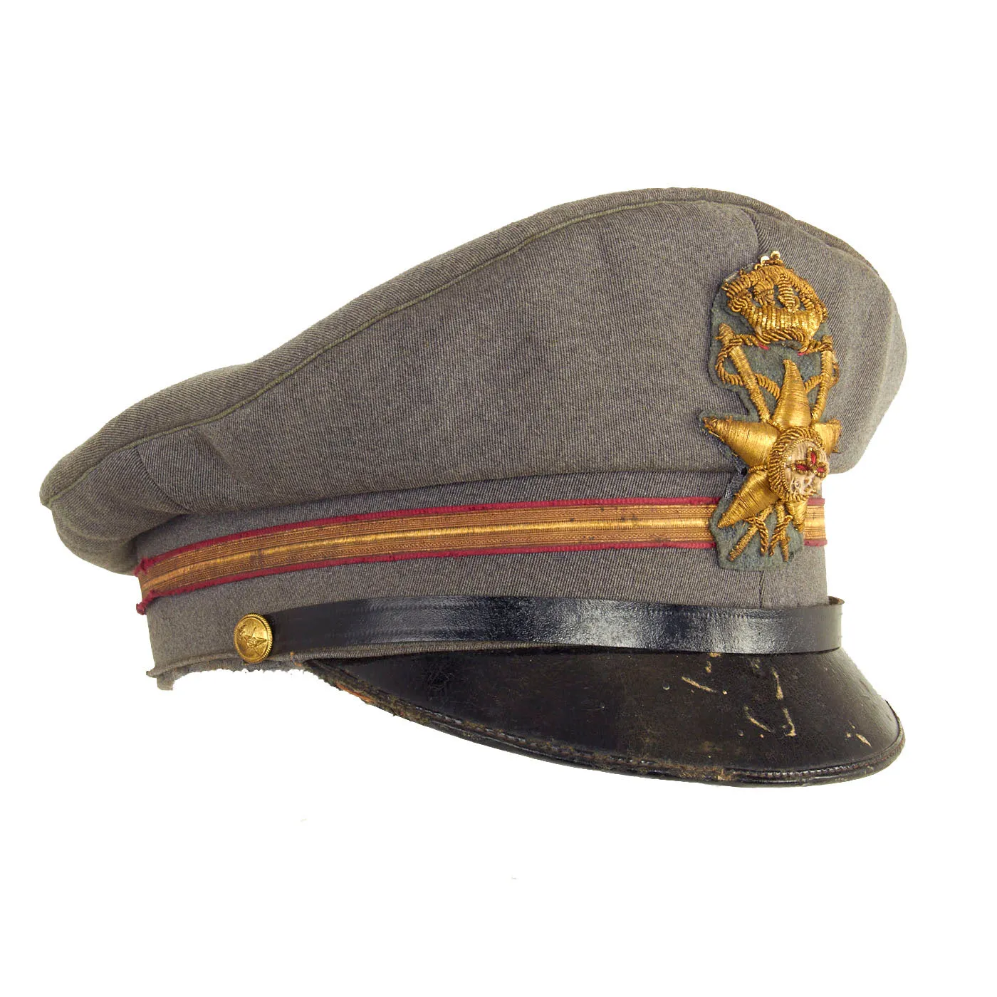 Original Italian WWII Royal Italian Army Medical Corps Officers Peaked Visor Cap by Unione Militare of Rome