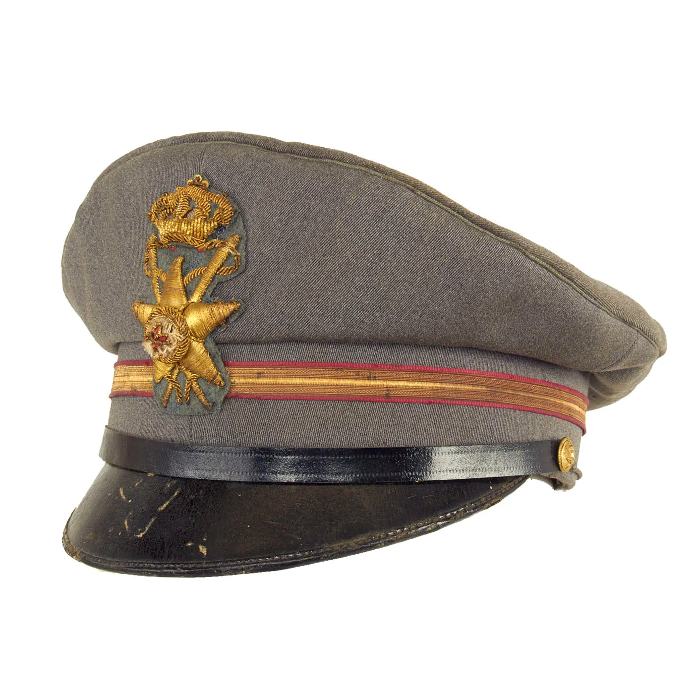 Original Italian WWII Royal Italian Army Medical Corps Officers Peaked Visor Cap by Unione Militare of Rome