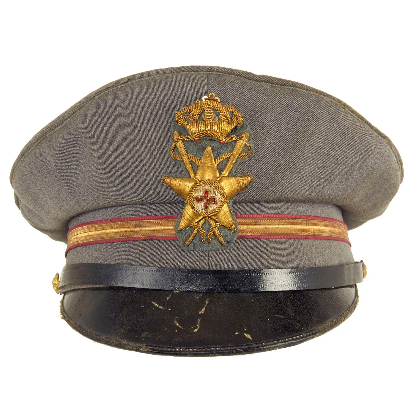 Original Italian WWII Royal Italian Army Medical Corps Officers Peaked Visor Cap by Unione Militare of Rome