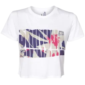 Palms Ripped Logo Cropped Ladies Tee