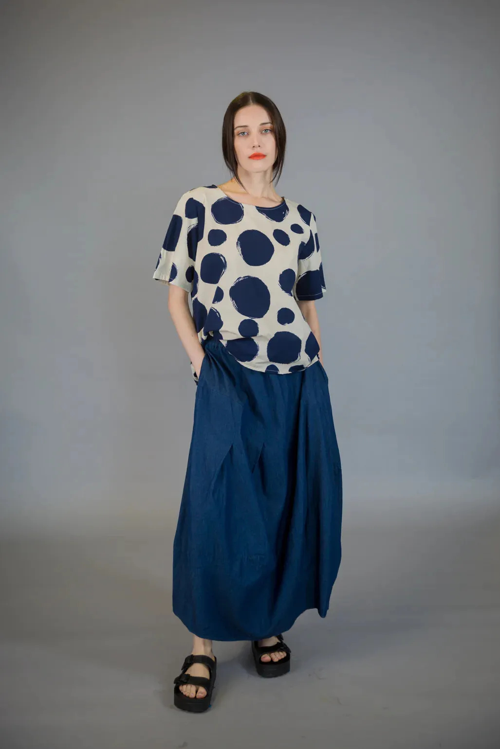 Paolo Tricot Sale, SU8191 Polka Dot Top 50% Off Regular Price