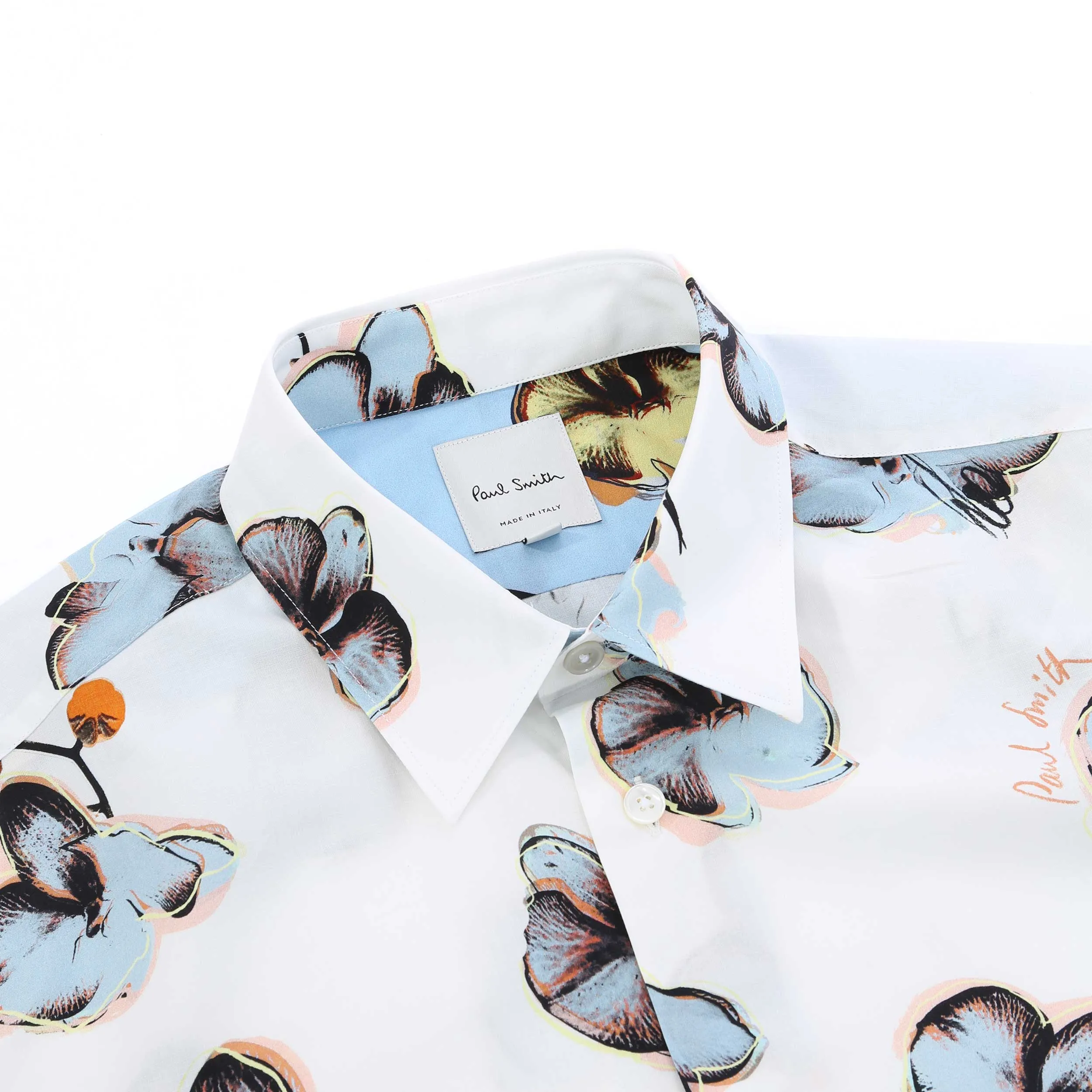 Paul Smith Floral Print Reg Fit Shirt in White