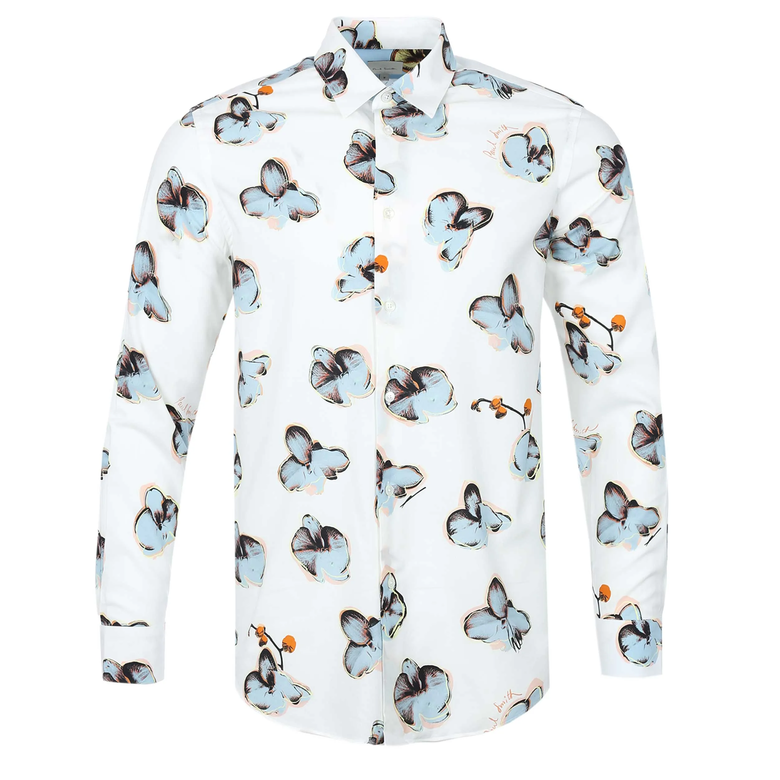 Paul Smith Floral Print Reg Fit Shirt in White