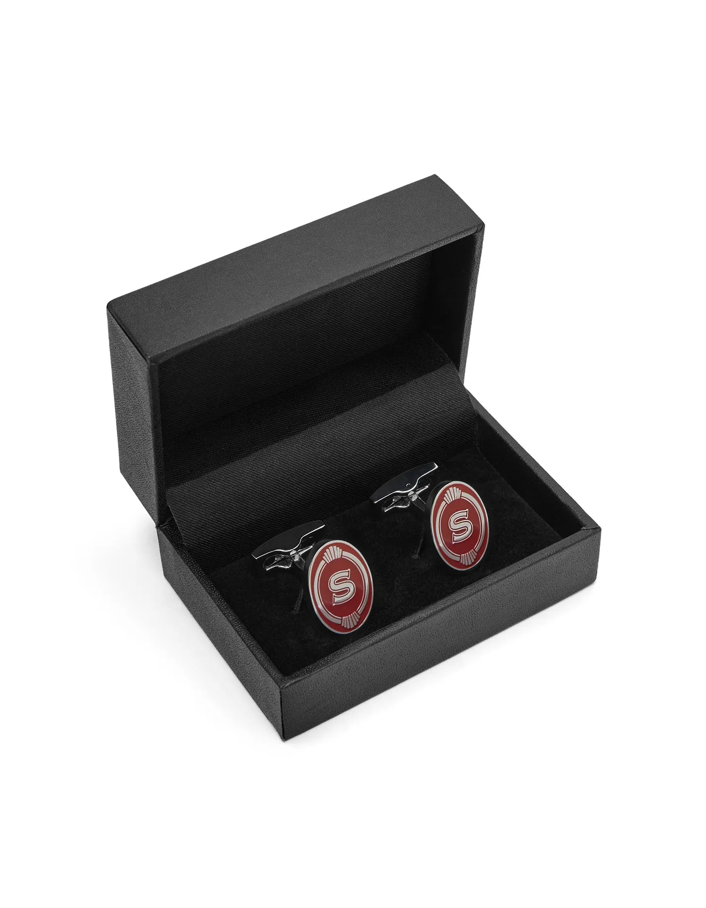 Peaky Blinders Cufflinks - Silver / Red