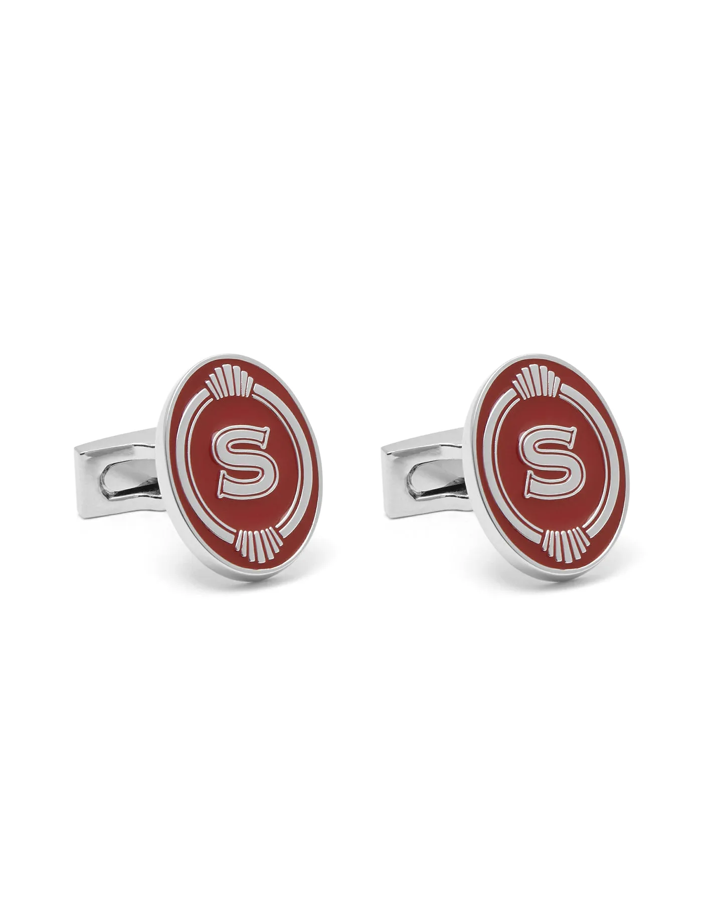 Peaky Blinders Cufflinks - Silver / Red