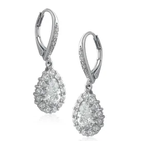 Pear CZ Drop Earrings