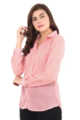 Pink Polka Dots Printed Shirt