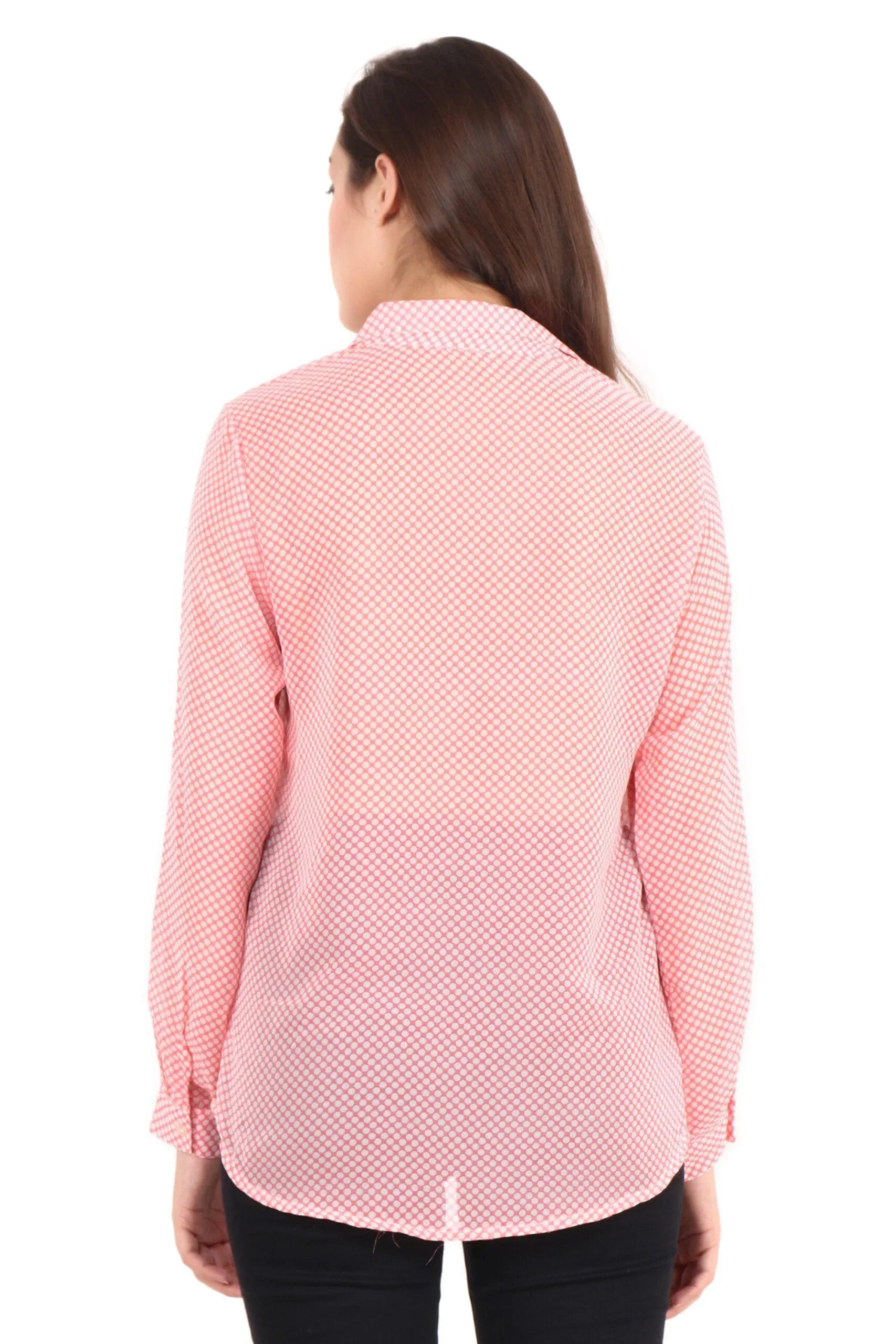 Pink Polka Dots Printed Shirt