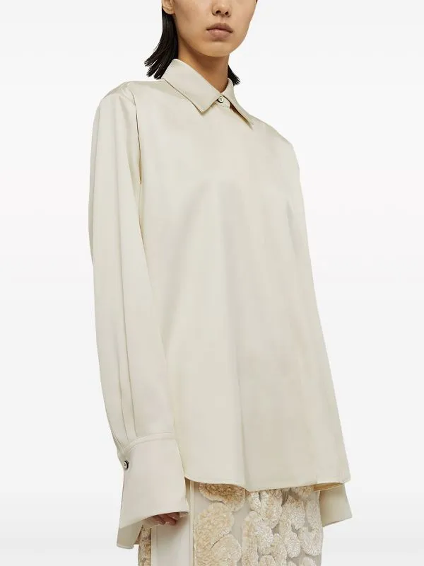 POINTED-COLLAR SATIN SHIRT