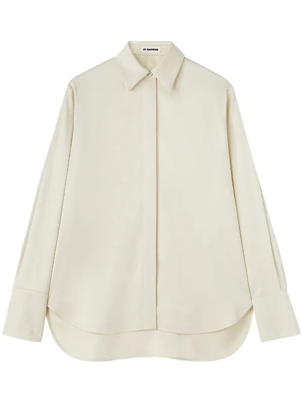 POINTED-COLLAR SATIN SHIRT