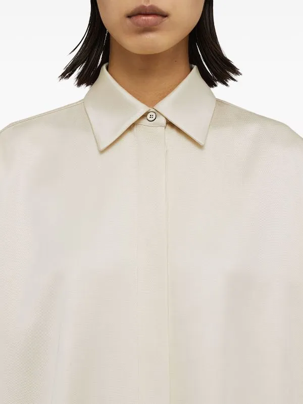 POINTED-COLLAR SATIN SHIRT