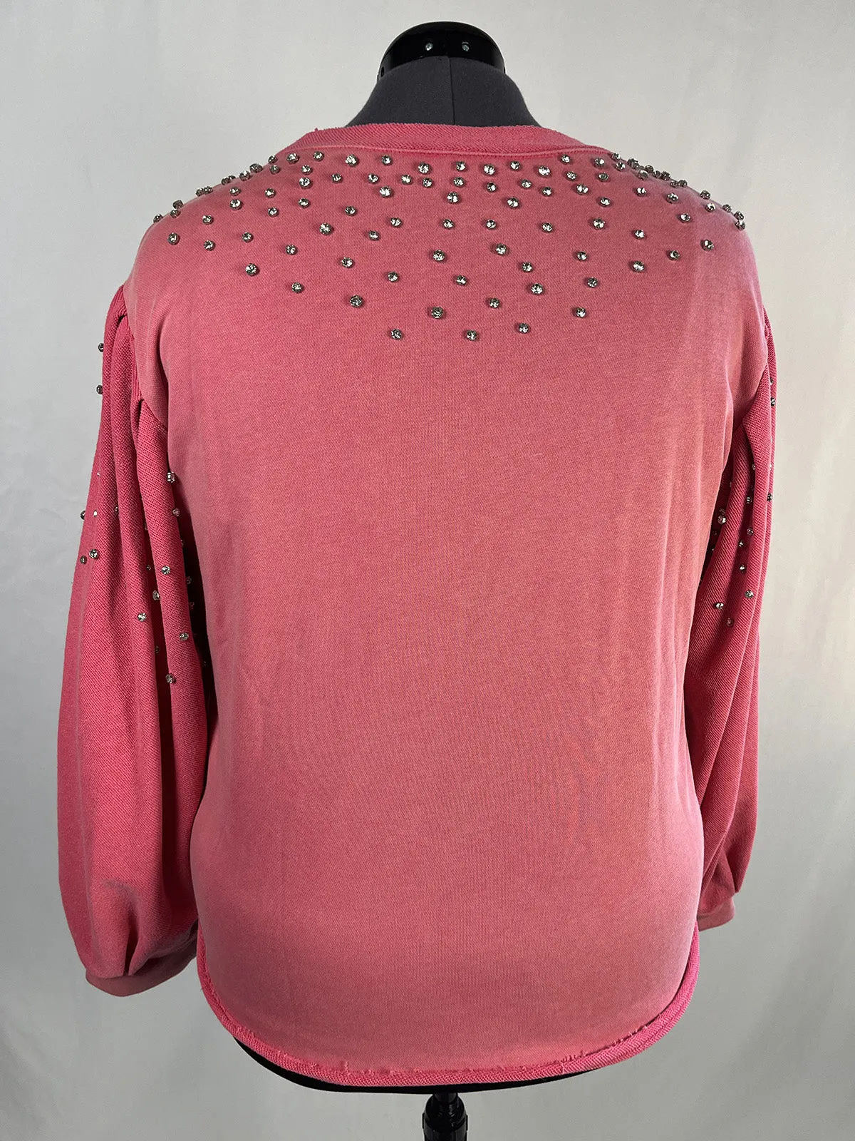 POL Size L (20) Hot Pink Rhinestone Sweatshirt