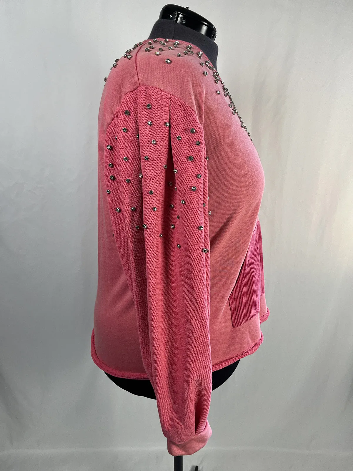 POL Size L (20) Hot Pink Rhinestone Sweatshirt