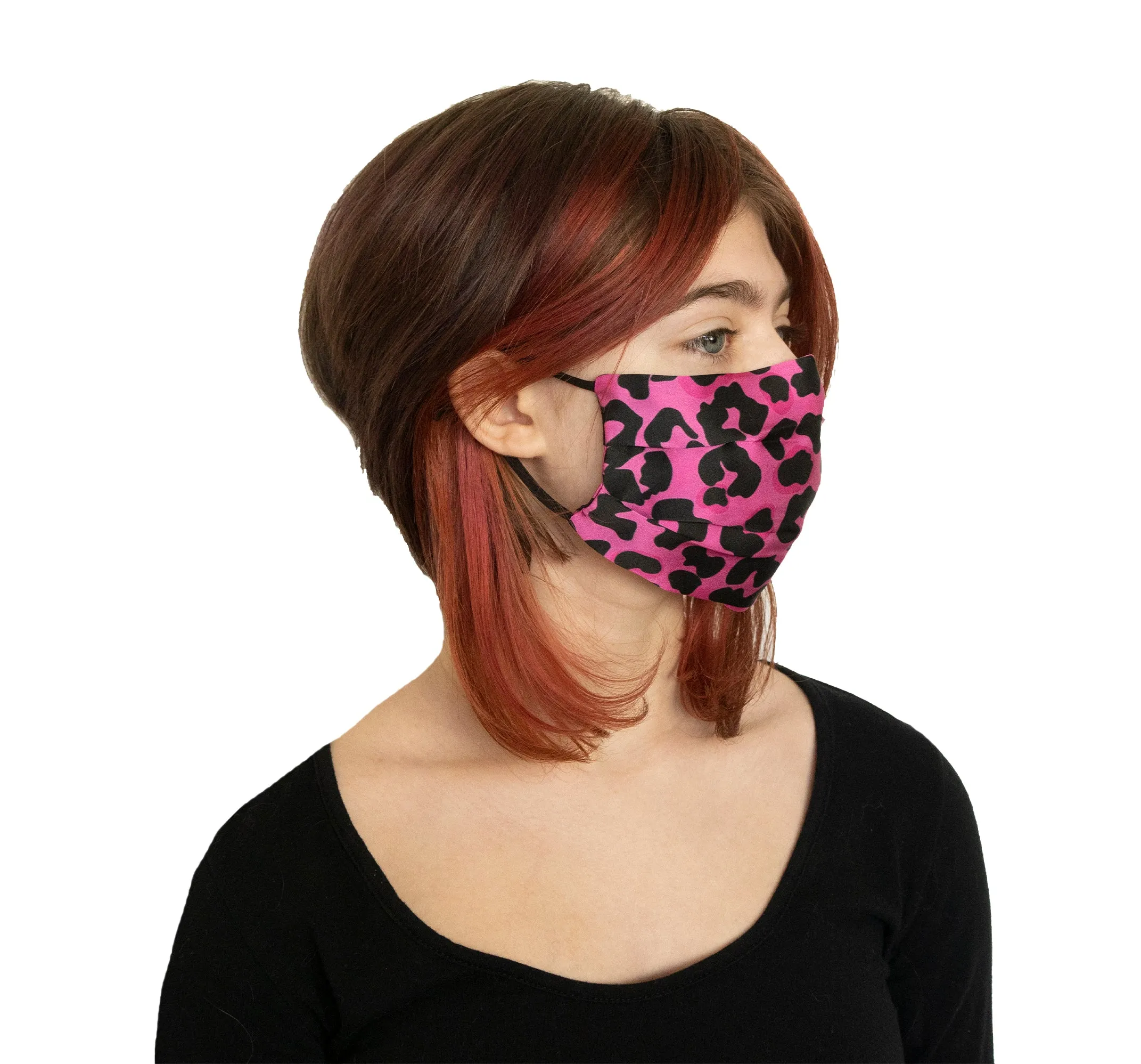 "Wild Child" Pink Leopard Fashion Silk Face Mask