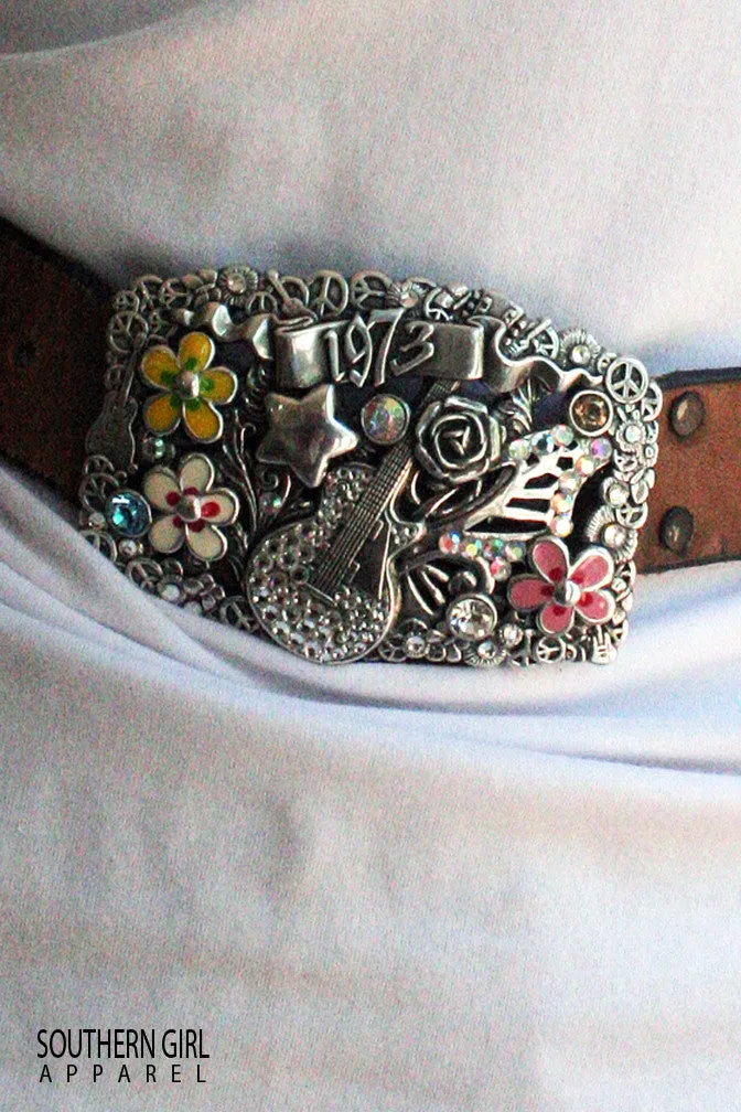 Rodeo Style Rhinestone Belt Buckle