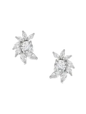 Round and Marquise CZ Stud Earrings