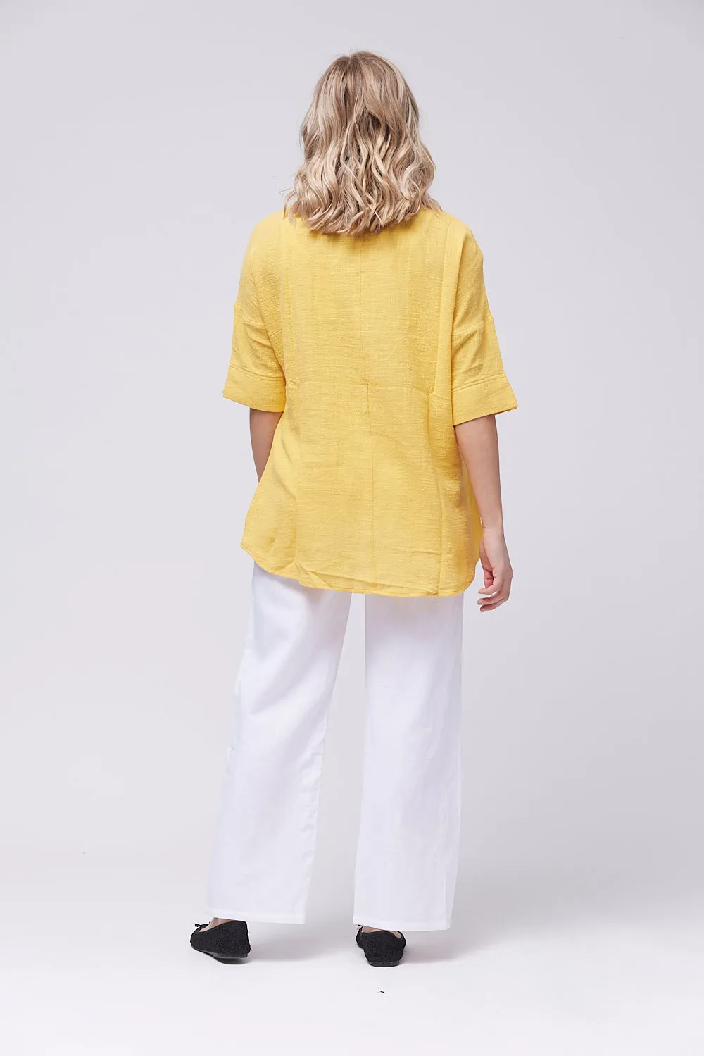 Saloos Button Placket Oversized Top