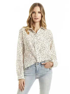 Secret Mission Long Sleeve Polka Dot Blouse