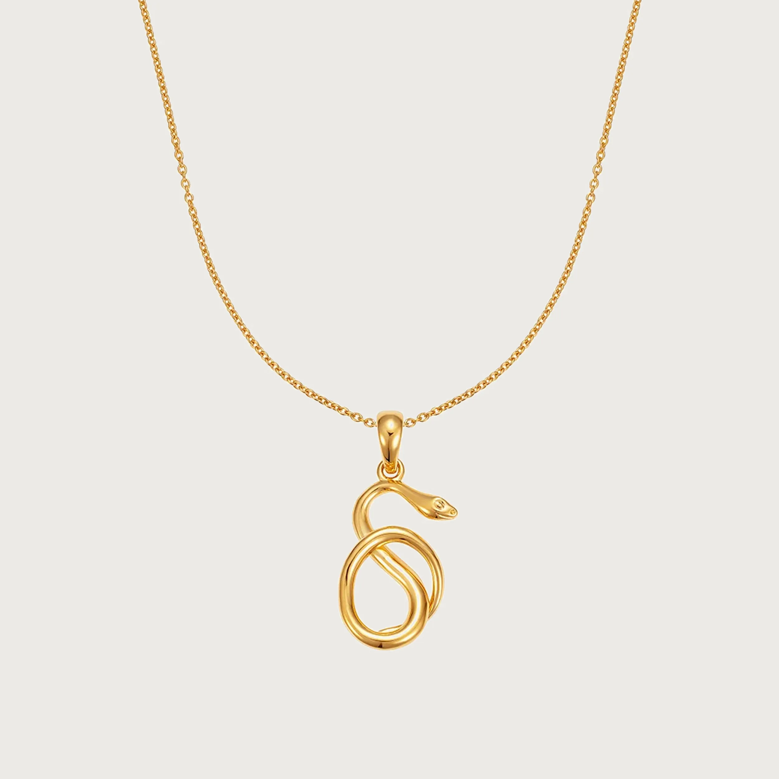 Snake Gold Pendant Necklace