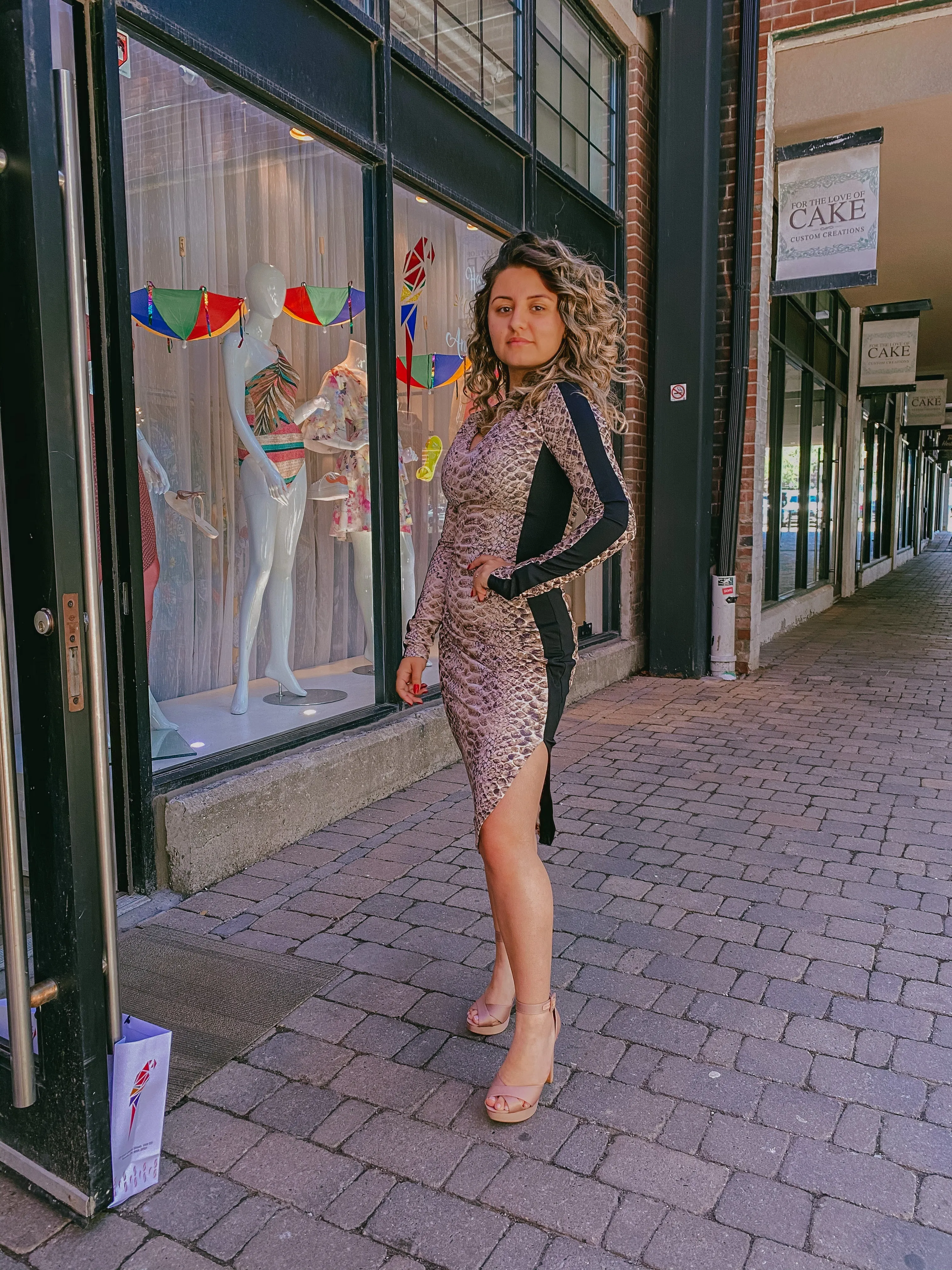 Snake Print Midi Dress