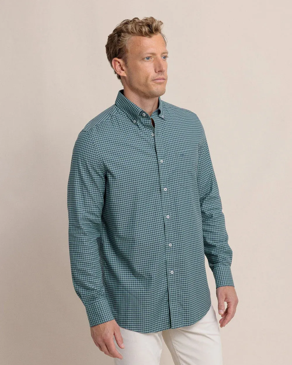 Southern Tide Shemwood Plaid Skipjack Long Sleeve Sport Shirt