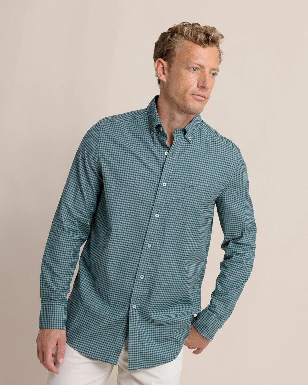 Southern Tide Shemwood Plaid Skipjack Long Sleeve Sport Shirt