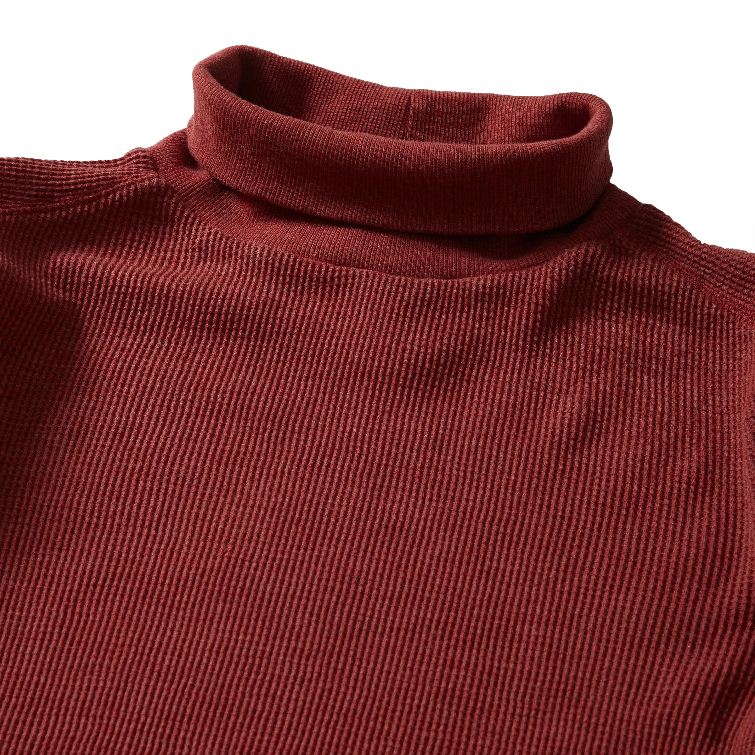 Spencer Waffle Turtleneck - Cinnabar