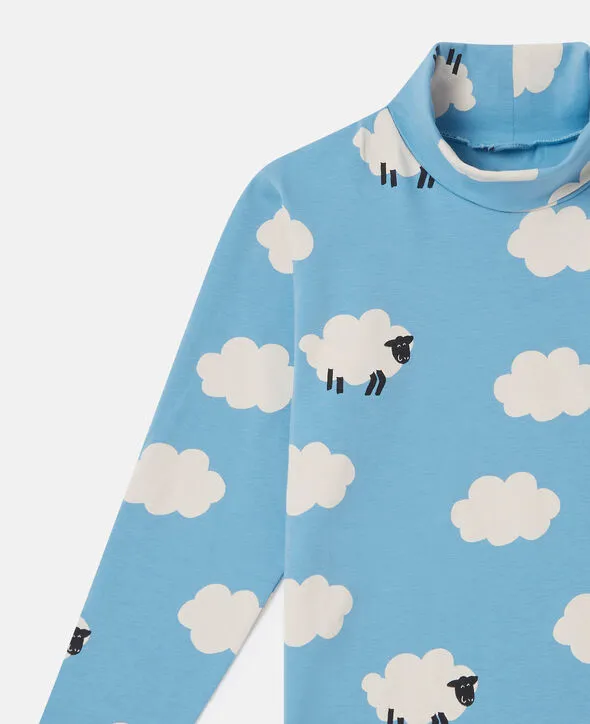 Stella McCartney Grils Sheep Pattern Turtleneck Top