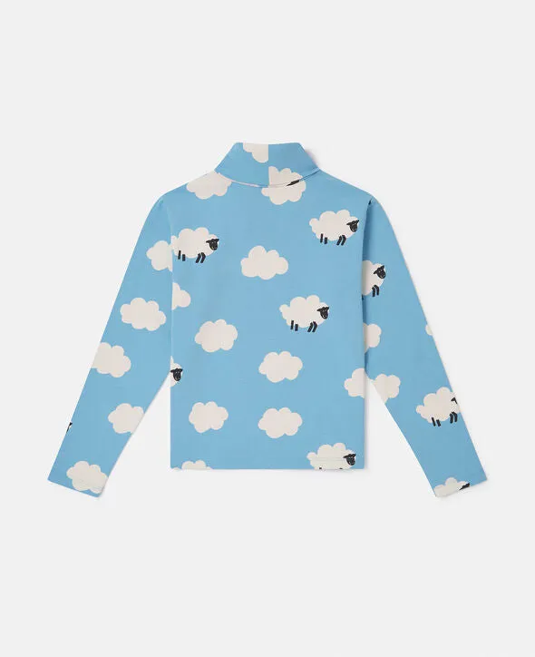 Stella McCartney Grils Sheep Pattern Turtleneck Top