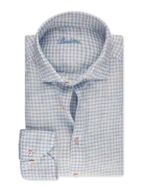 Stenstroms Blue Checked Linen Shirt