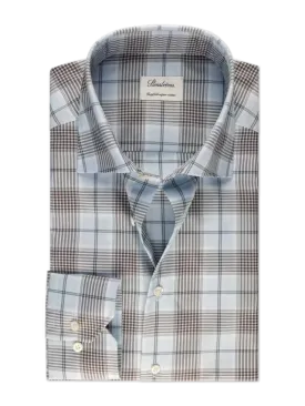 Stenstroms Blue Checked Twill Shirt