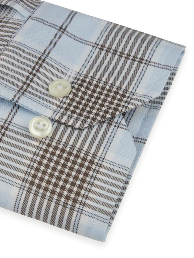 Stenstroms Blue Checked Twill Shirt