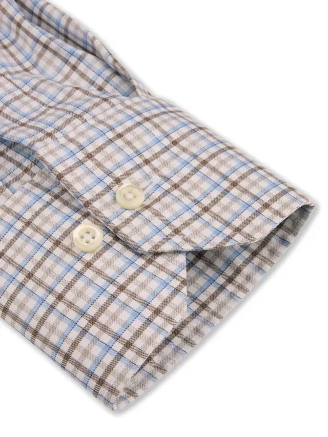 Stenstroms Brown Checked Twill Shirt