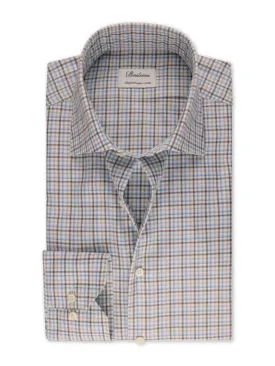 Stenstroms Brown Checked Twill Shirt